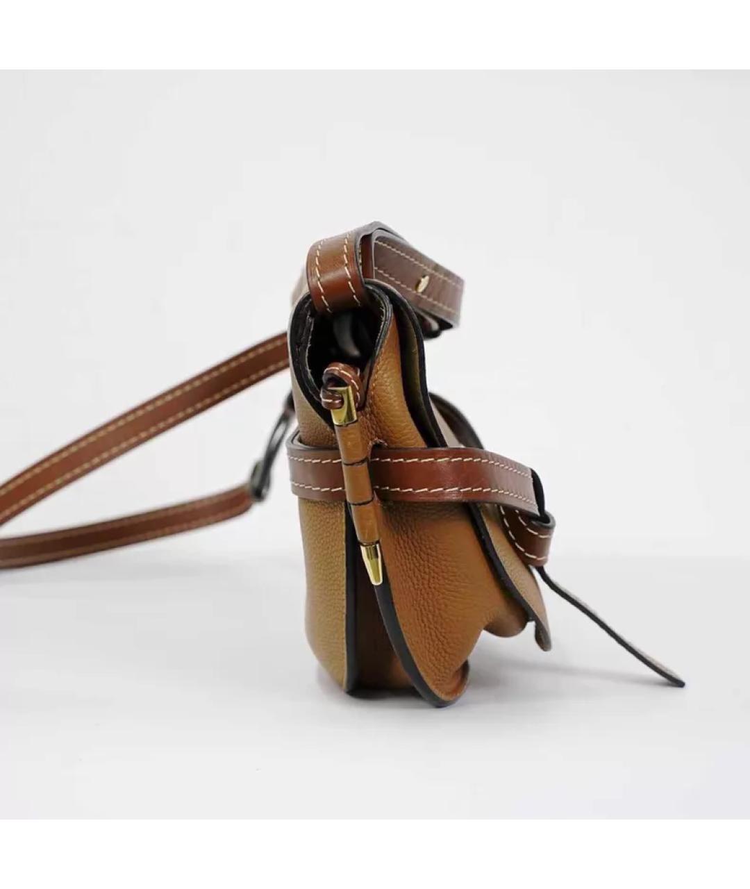 LOEWE Коричневая кожаная сумка через плечо, фото 4