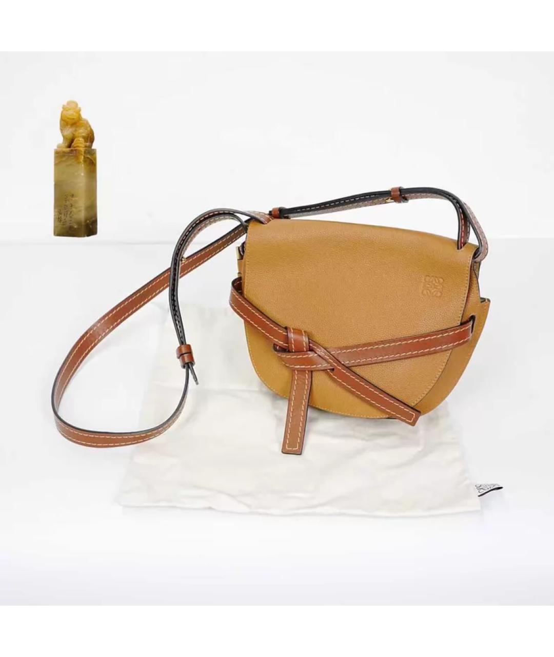 LOEWE Коричневая кожаная сумка через плечо, фото 9