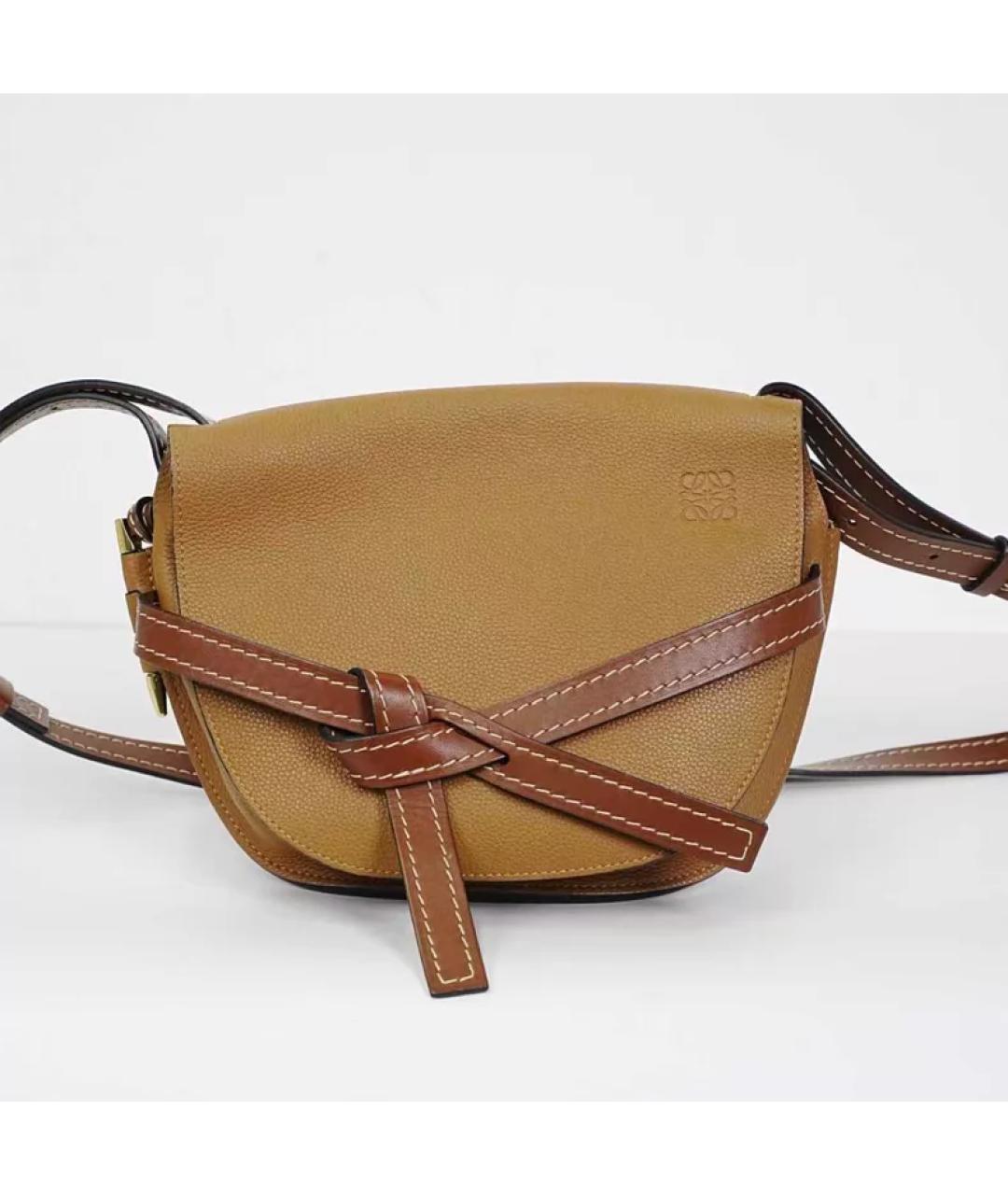 LOEWE Коричневая кожаная сумка через плечо, фото 2