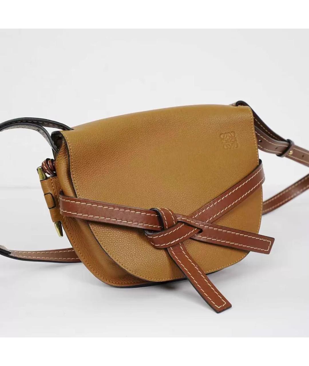 LOEWE Коричневая кожаная сумка через плечо, фото 5