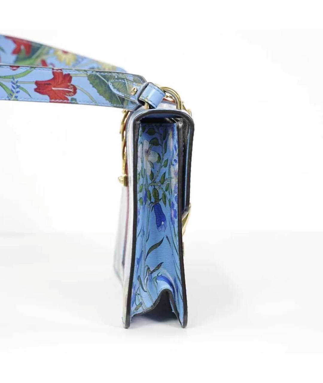 GUCCI Голубая кожаная сумка с короткими ручками, фото 8