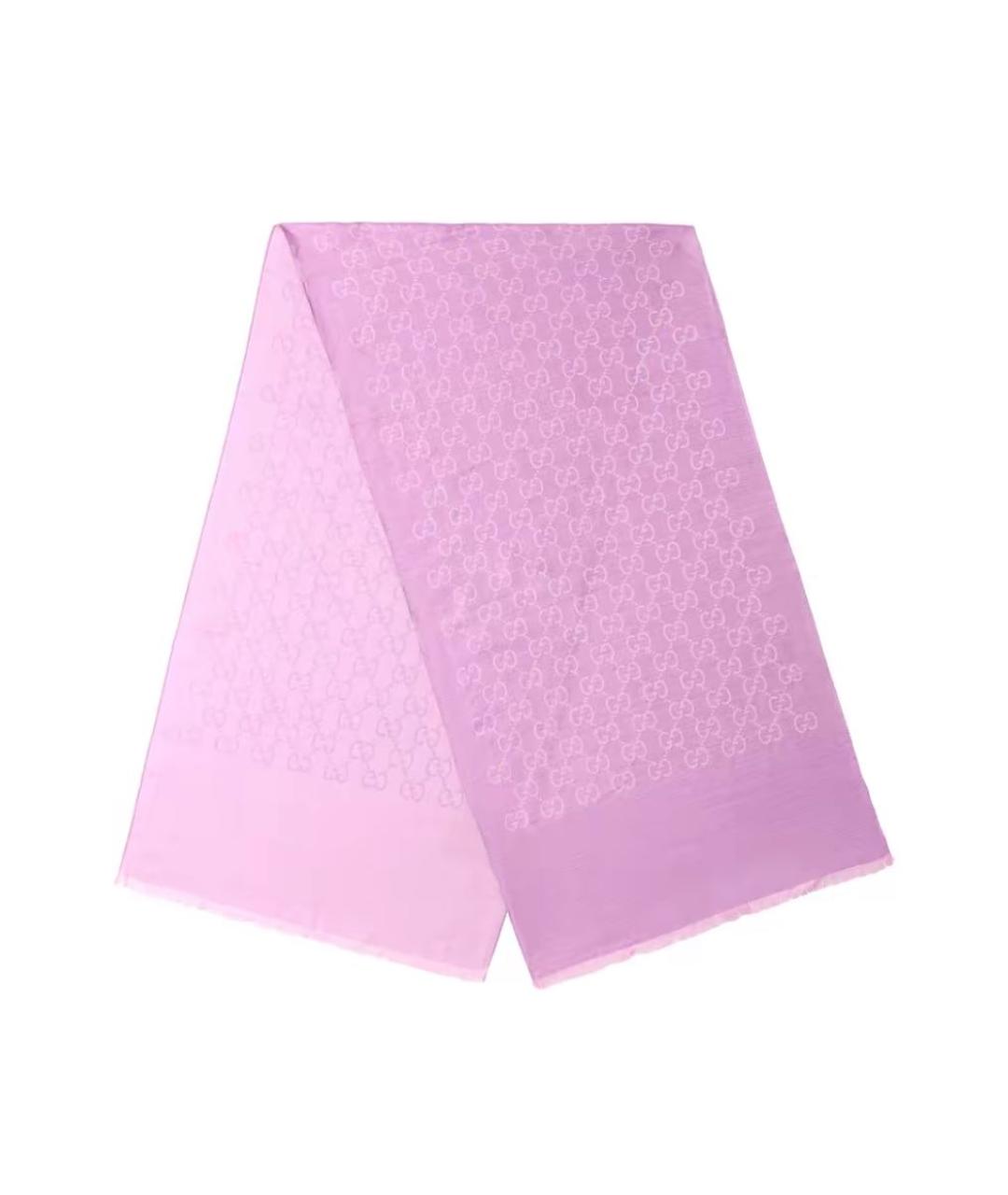 GUCCI Фиолетовый шерстяной шарф, фото 1