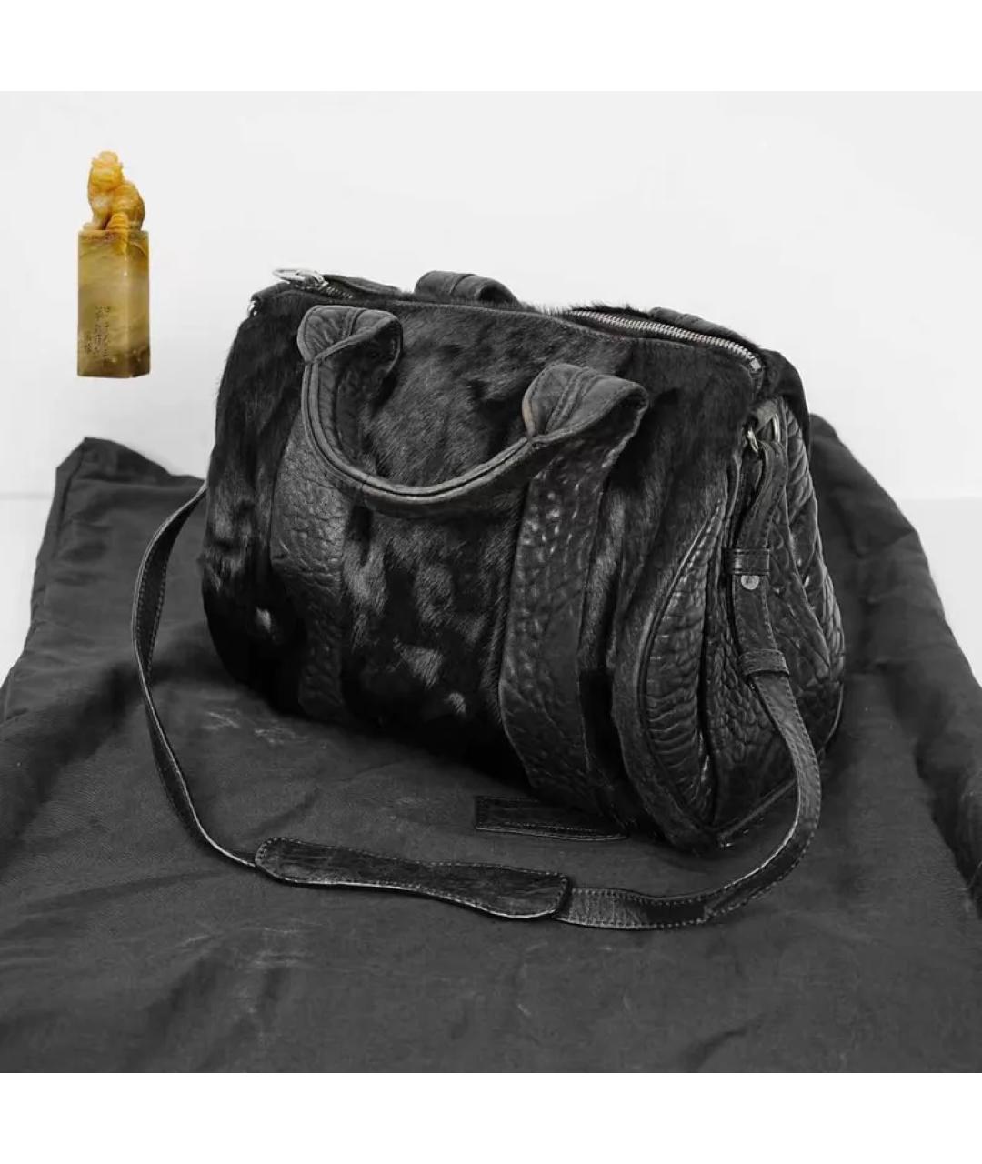 ALEXANDER WANG Черная кожаная сумка с короткими ручками, фото 9
