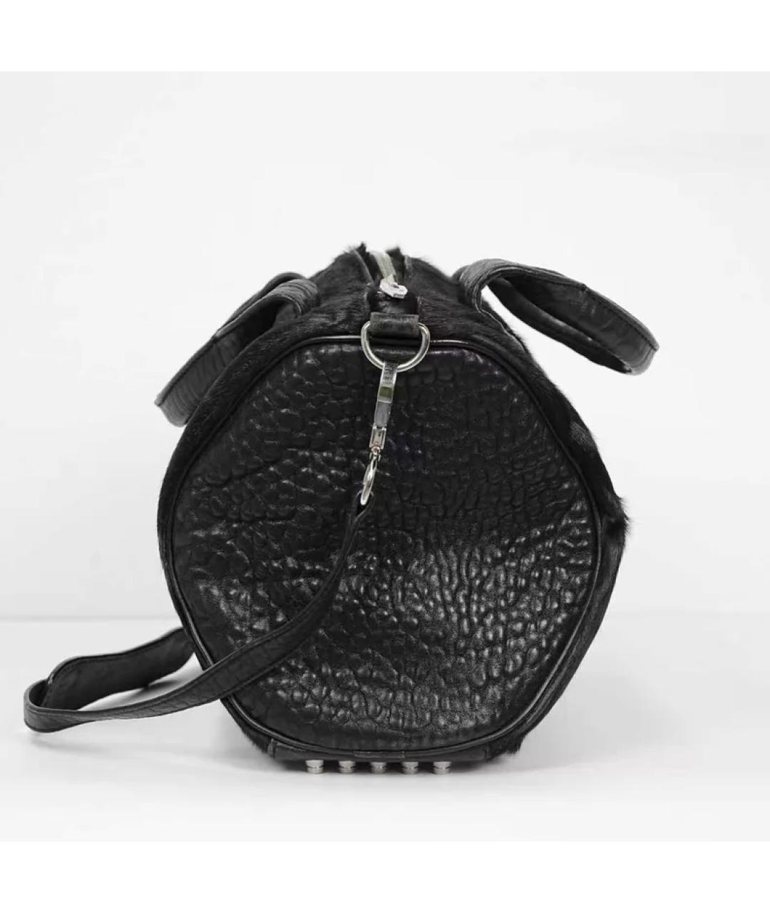 ALEXANDER WANG Черная кожаная сумка с короткими ручками, фото 3