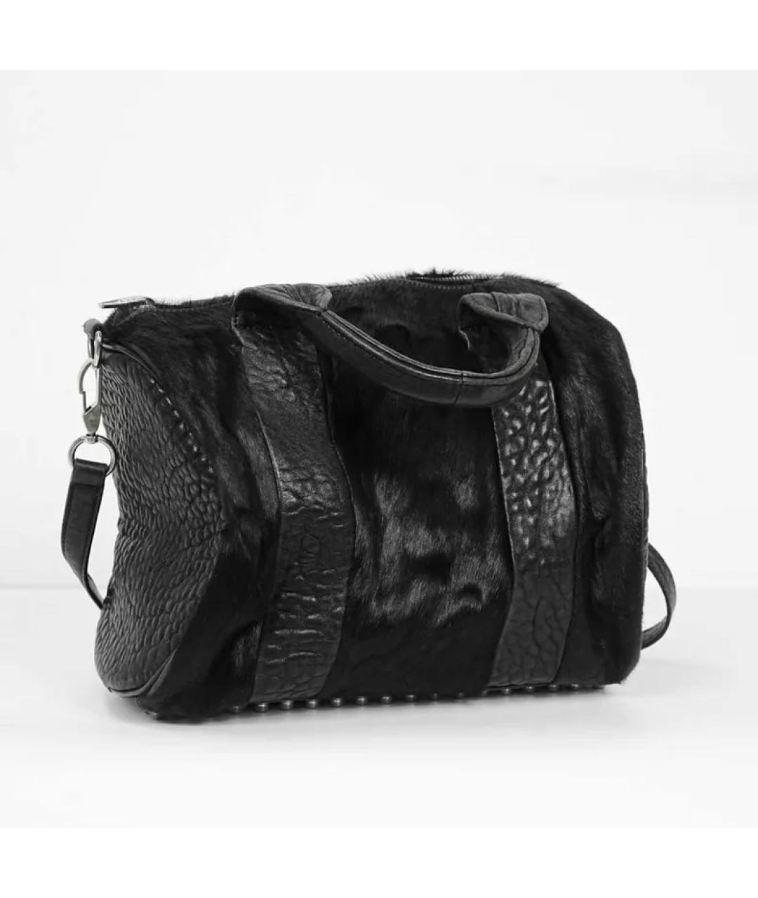 ALEXANDER WANG Черная кожаная сумка с короткими ручками, фото 2