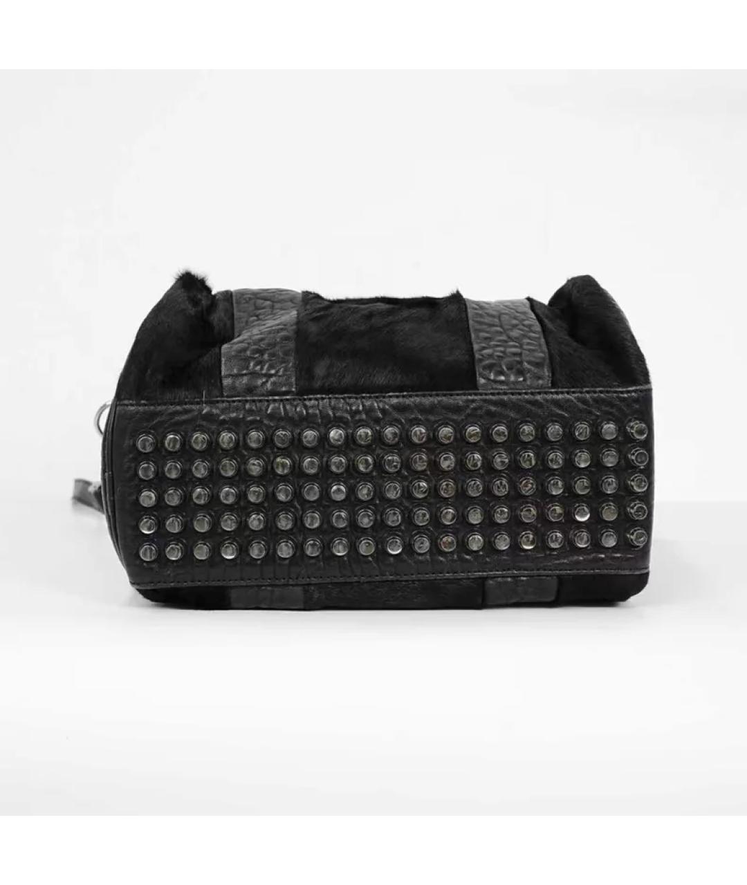 ALEXANDER WANG Черная кожаная сумка с короткими ручками, фото 6