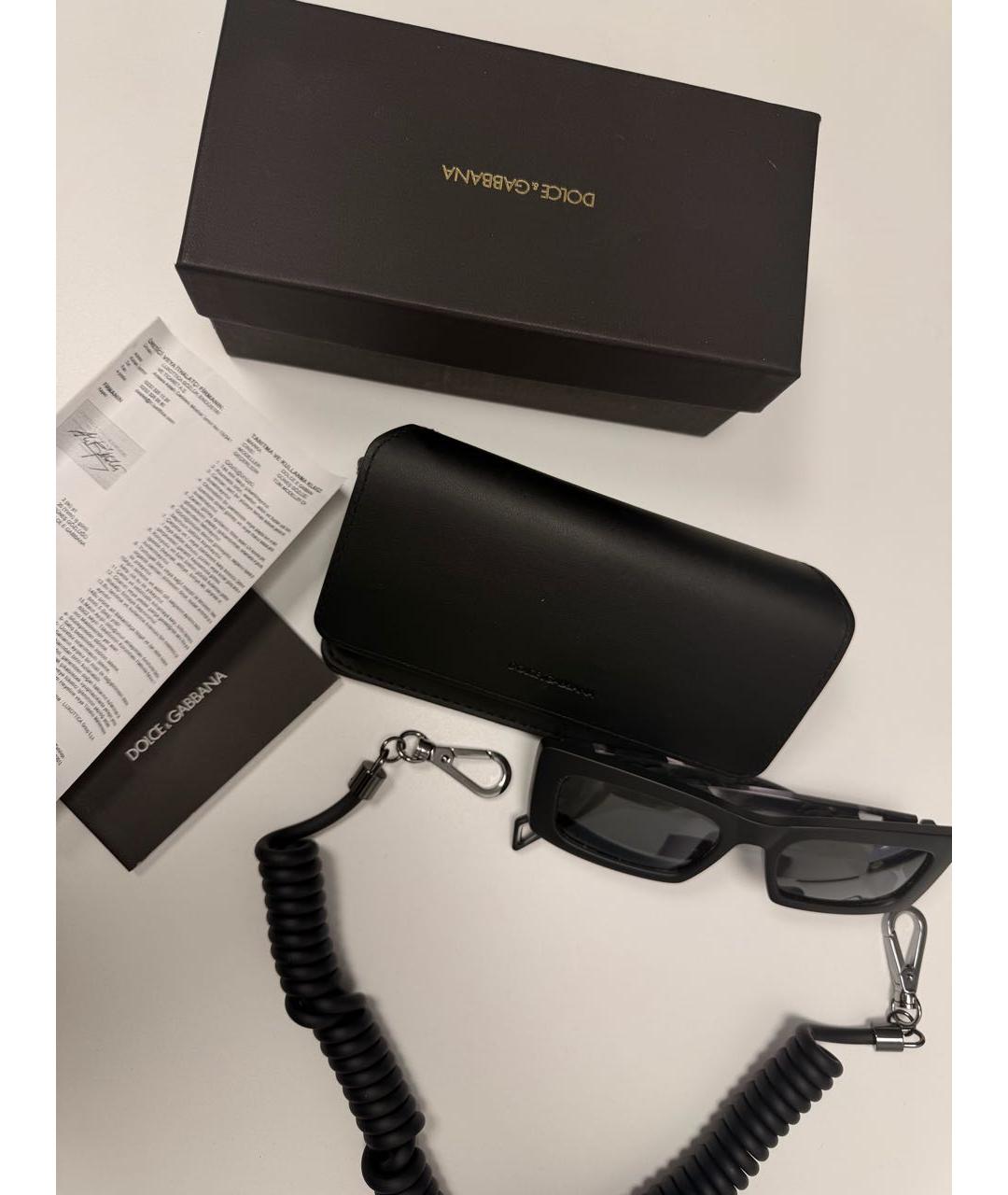 DOLCE&GABBANA Черные пластиковые солнцезащитные очки, фото 4