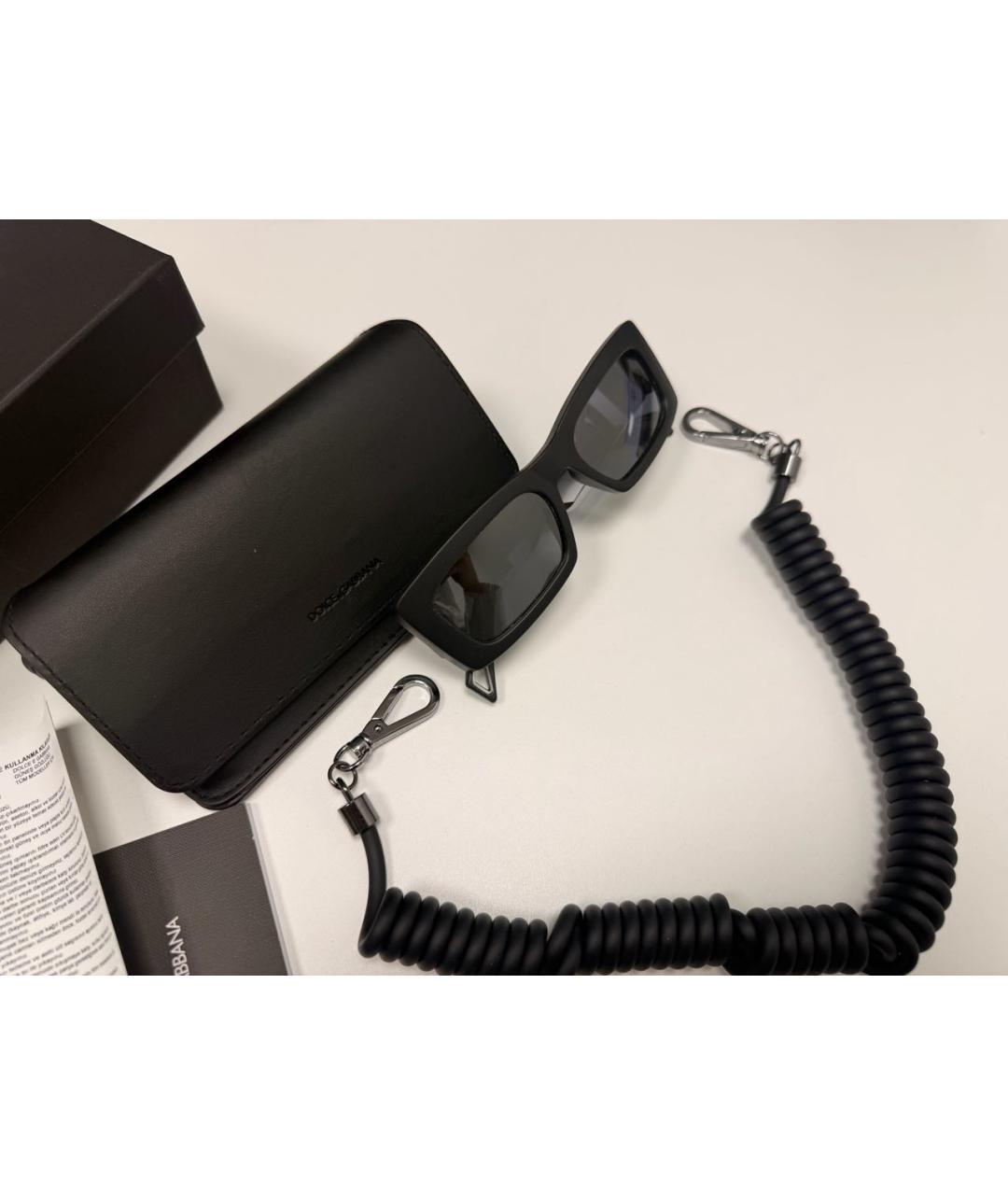 DOLCE&GABBANA Черные пластиковые солнцезащитные очки, фото 5