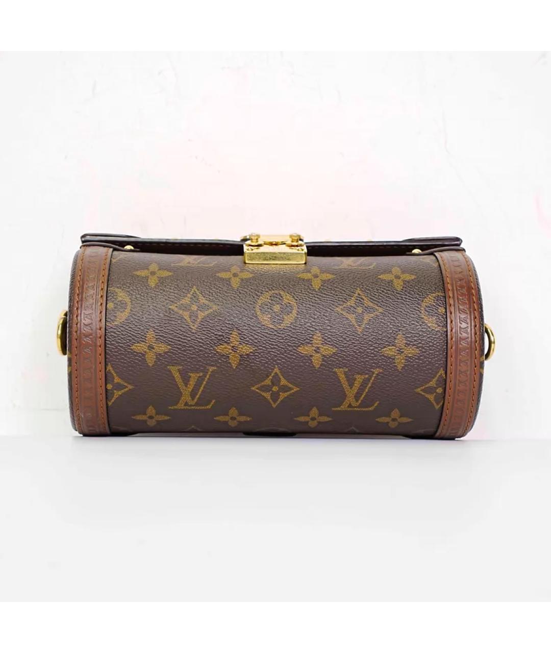 LOUIS VUITTON Коричневая кожаная сумка через плечо, фото 5