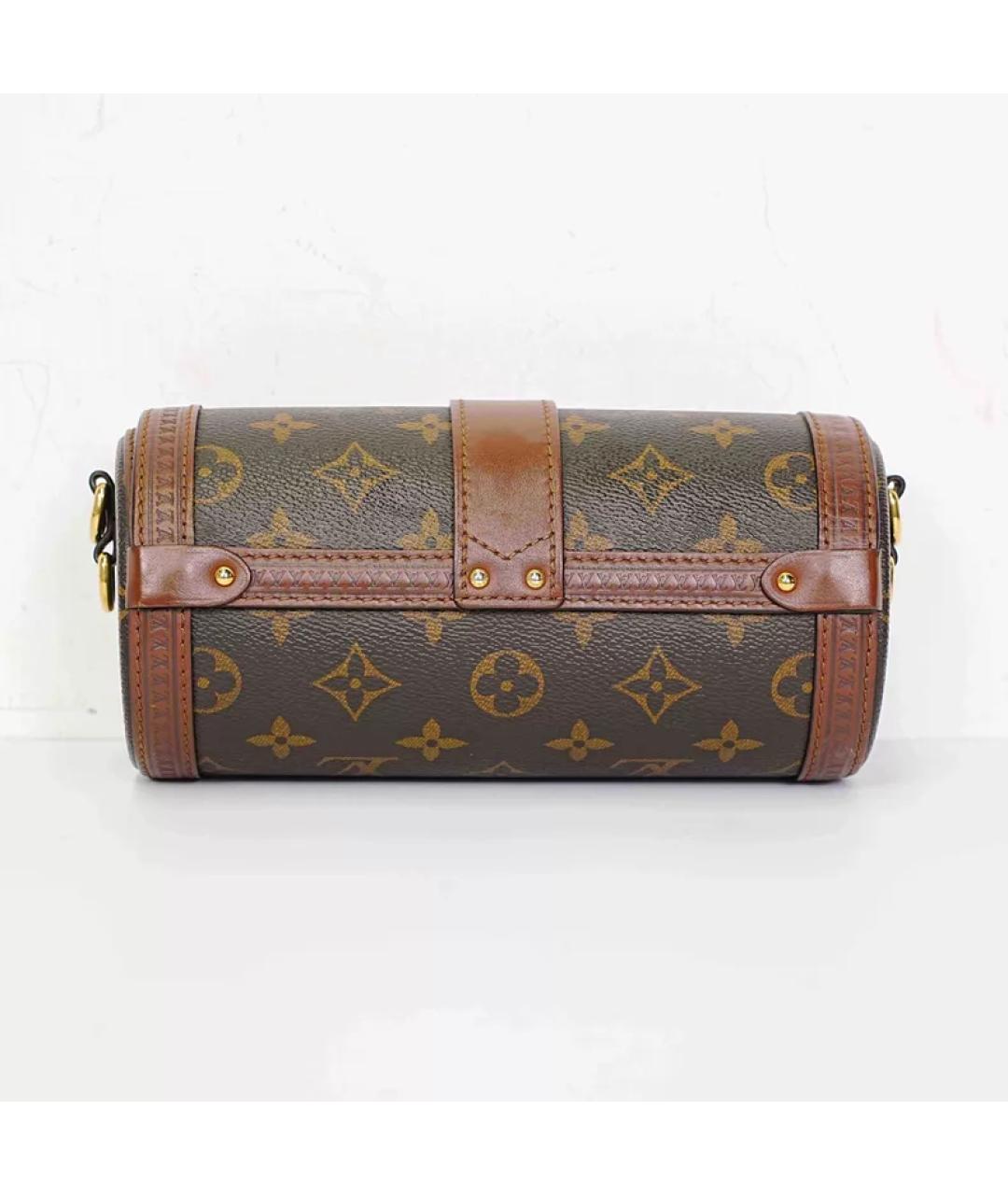 LOUIS VUITTON Коричневая кожаная сумка через плечо, фото 4