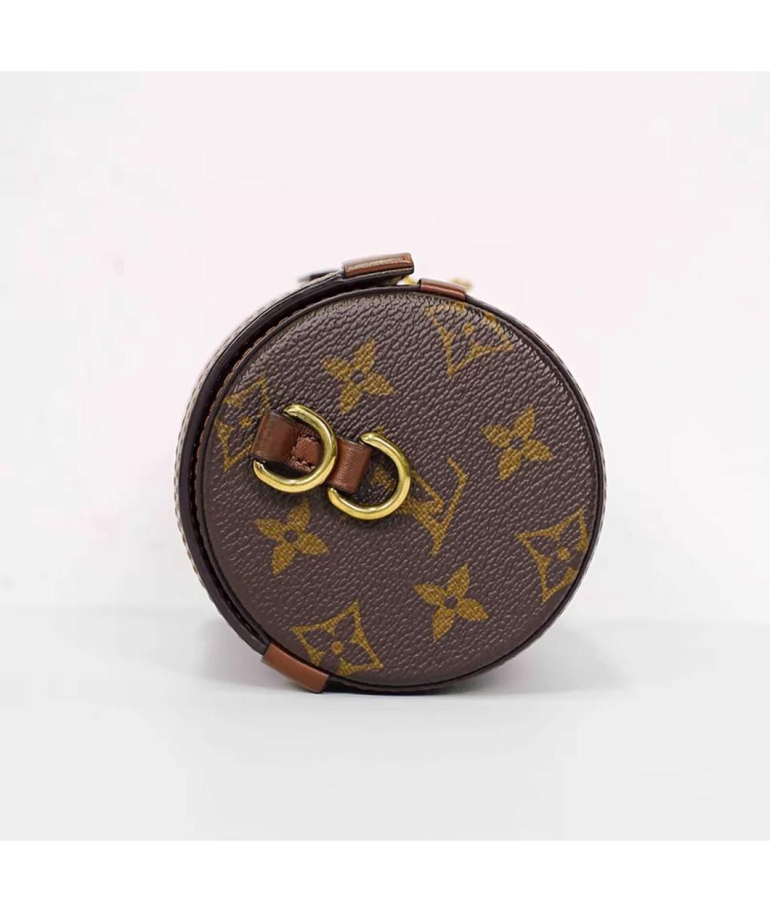 LOUIS VUITTON Коричневая кожаная сумка через плечо, фото 6