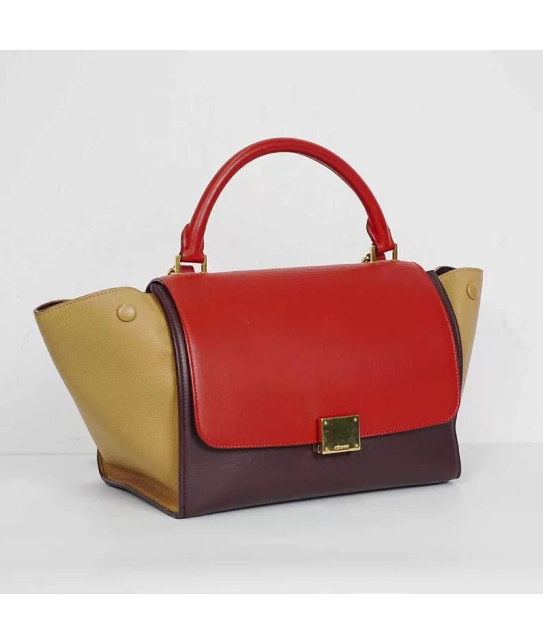 CELINE Мульти кожаная сумка с короткими ручками, фото 4
