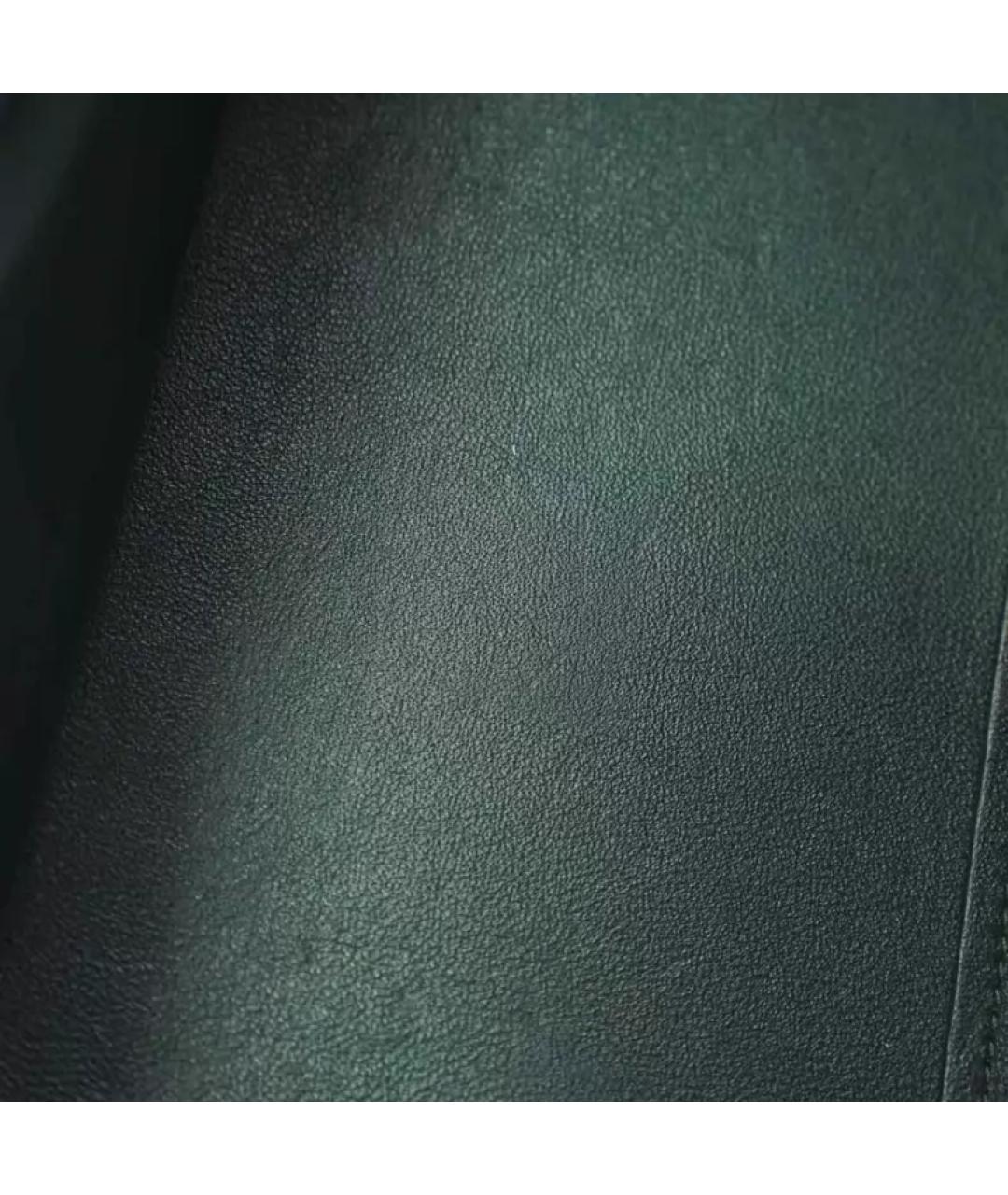 CELINE Зеленая кожаная сумка с короткими ручками, фото 8