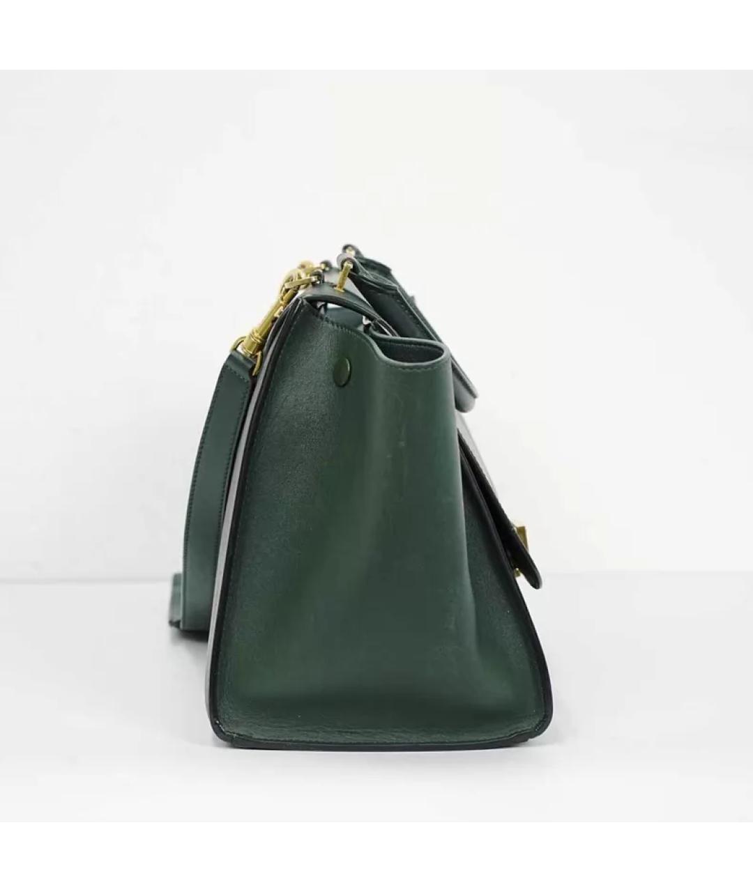 CELINE Зеленая кожаная сумка с короткими ручками, фото 7