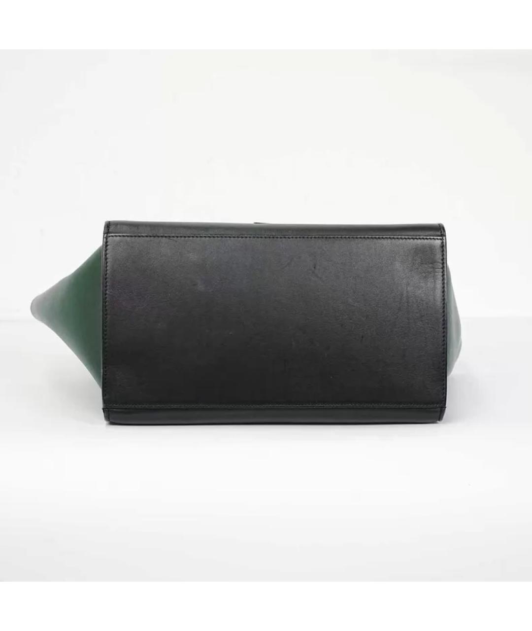CELINE Зеленая кожаная сумка с короткими ручками, фото 5