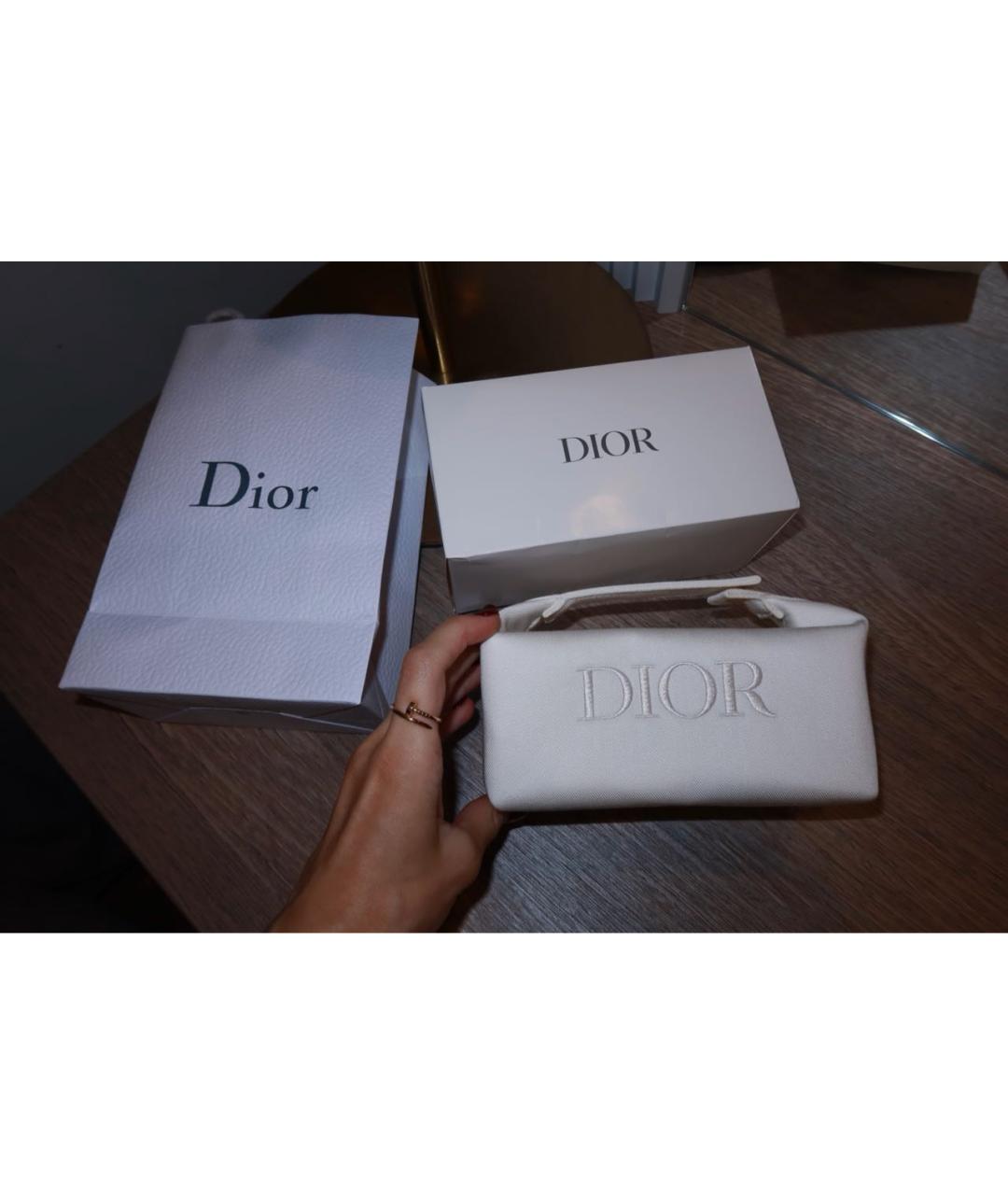 CHRISTIAN DIOR Белая хлопковая косметичка, фото 5