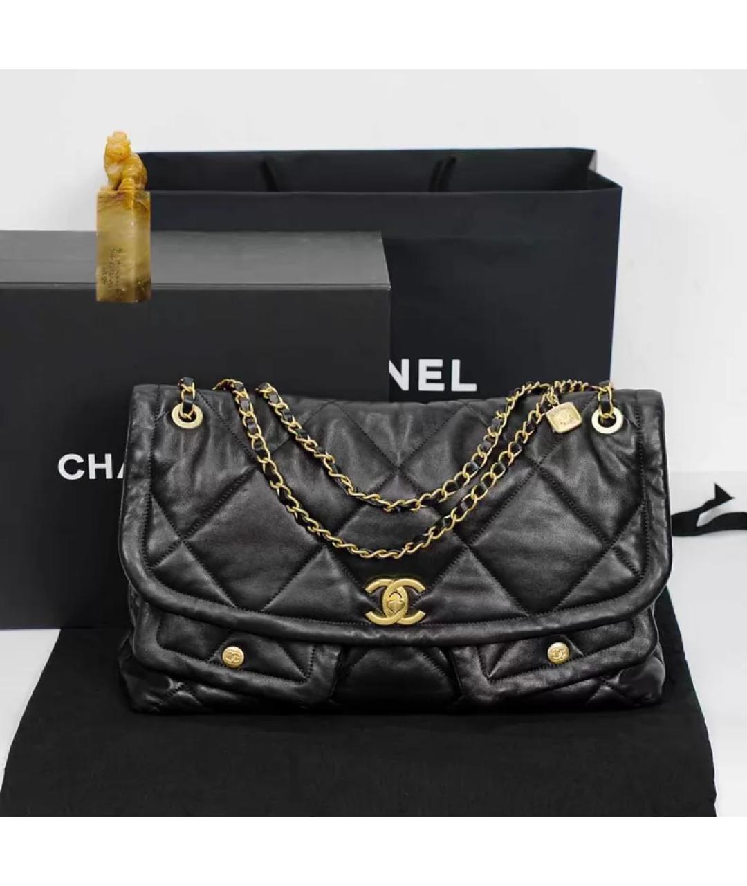 CHANEL Черная кожаная сумка через плечо, фото 9