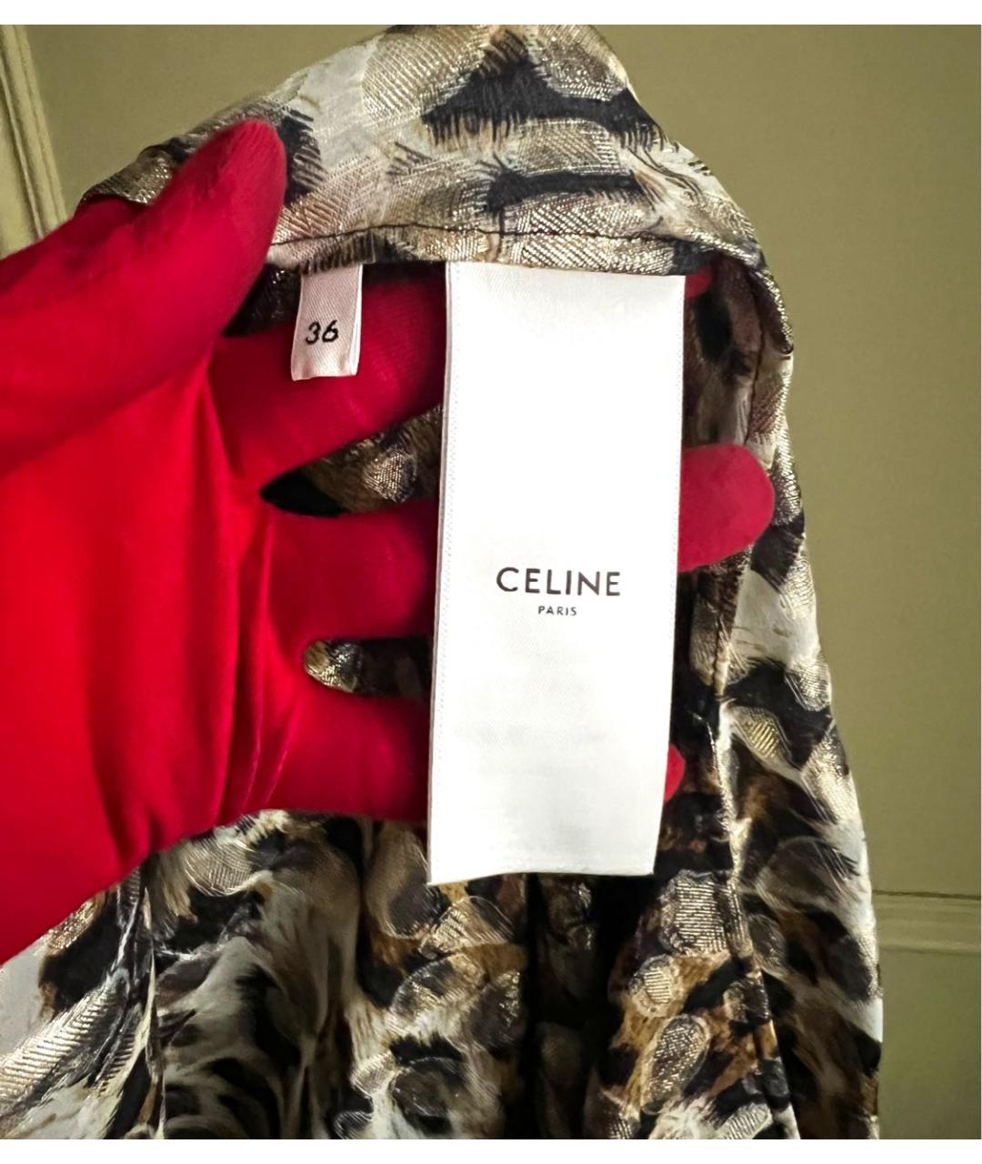 CELINE Мульти шелковое вечернее платье, фото 7