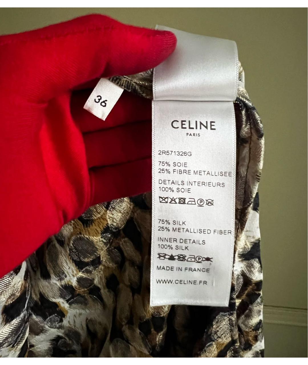 CELINE Мульти шелковое вечернее платье, фото 8