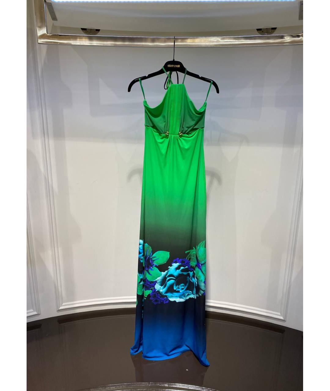 ROBERTO CAVALLI Зеленые полиамидовое вечернее платье, фото 4