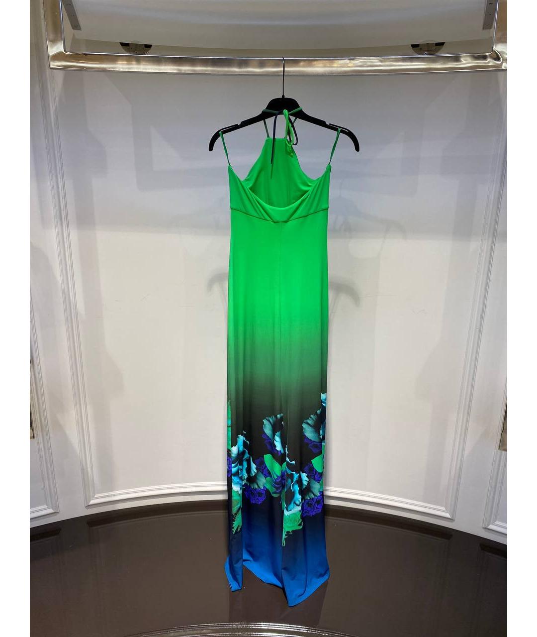 ROBERTO CAVALLI Зеленые полиамидовое вечернее платье, фото 3