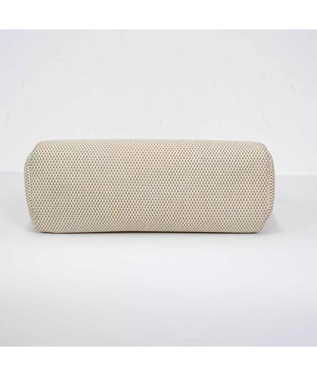 HERMES Бежевая тканевая сумка с короткими ручками, фото 8