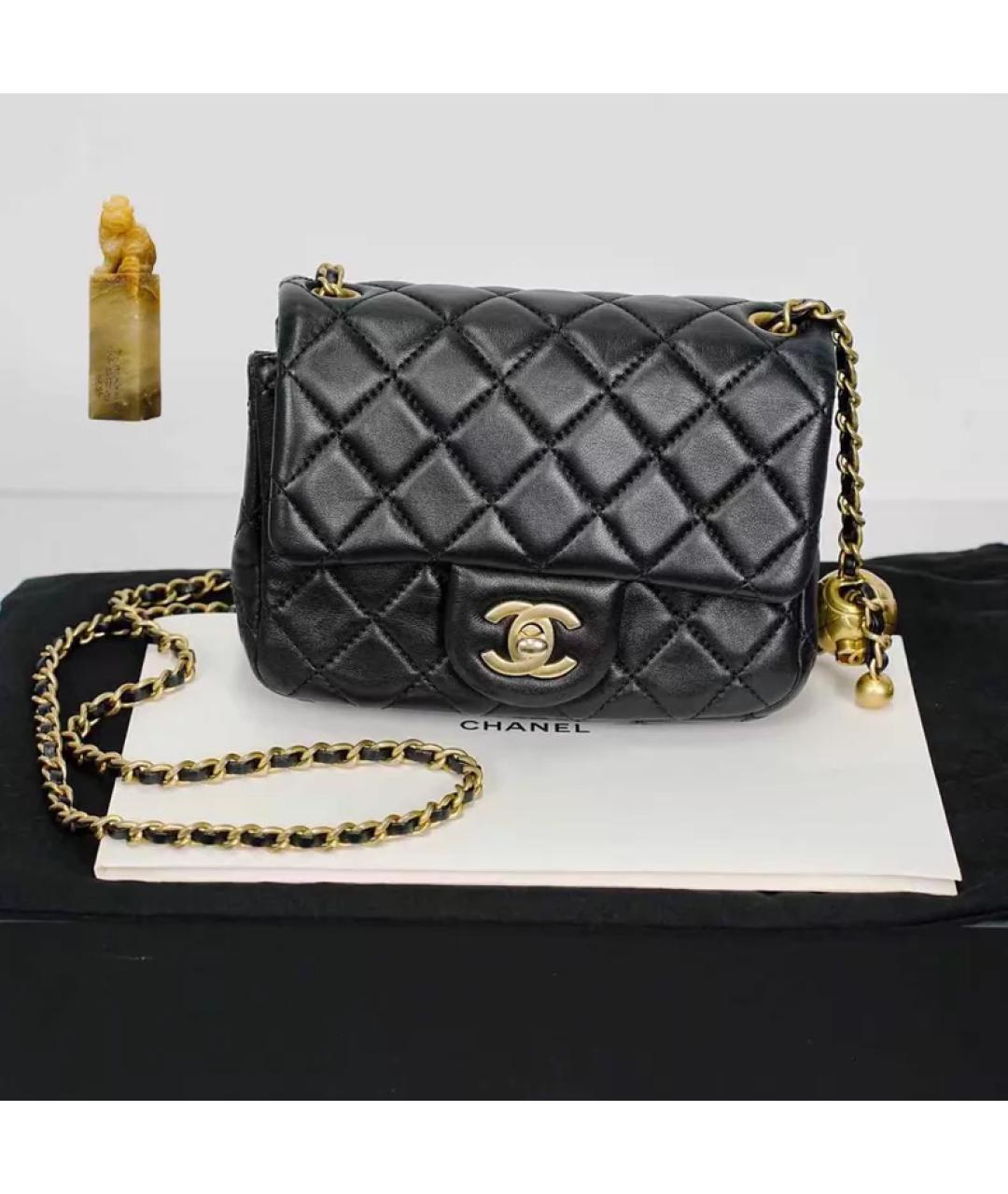 CHANEL Черная кожаная сумка через плечо, фото 9
