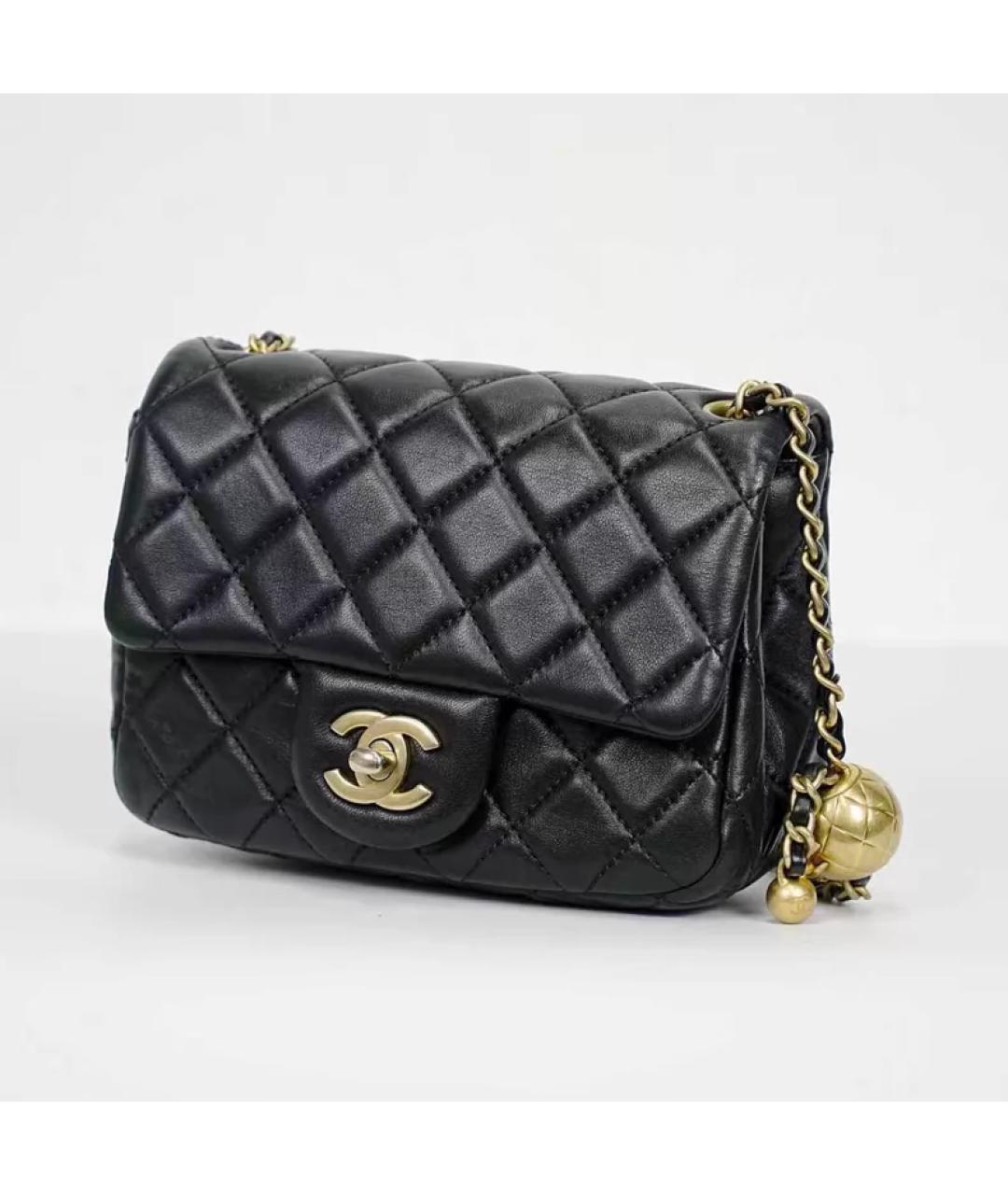 CHANEL Черная кожаная сумка через плечо, фото 6