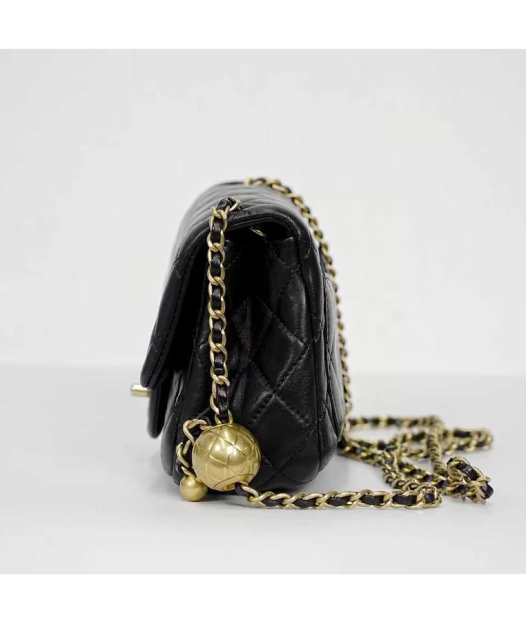 CHANEL Черная кожаная сумка через плечо, фото 3