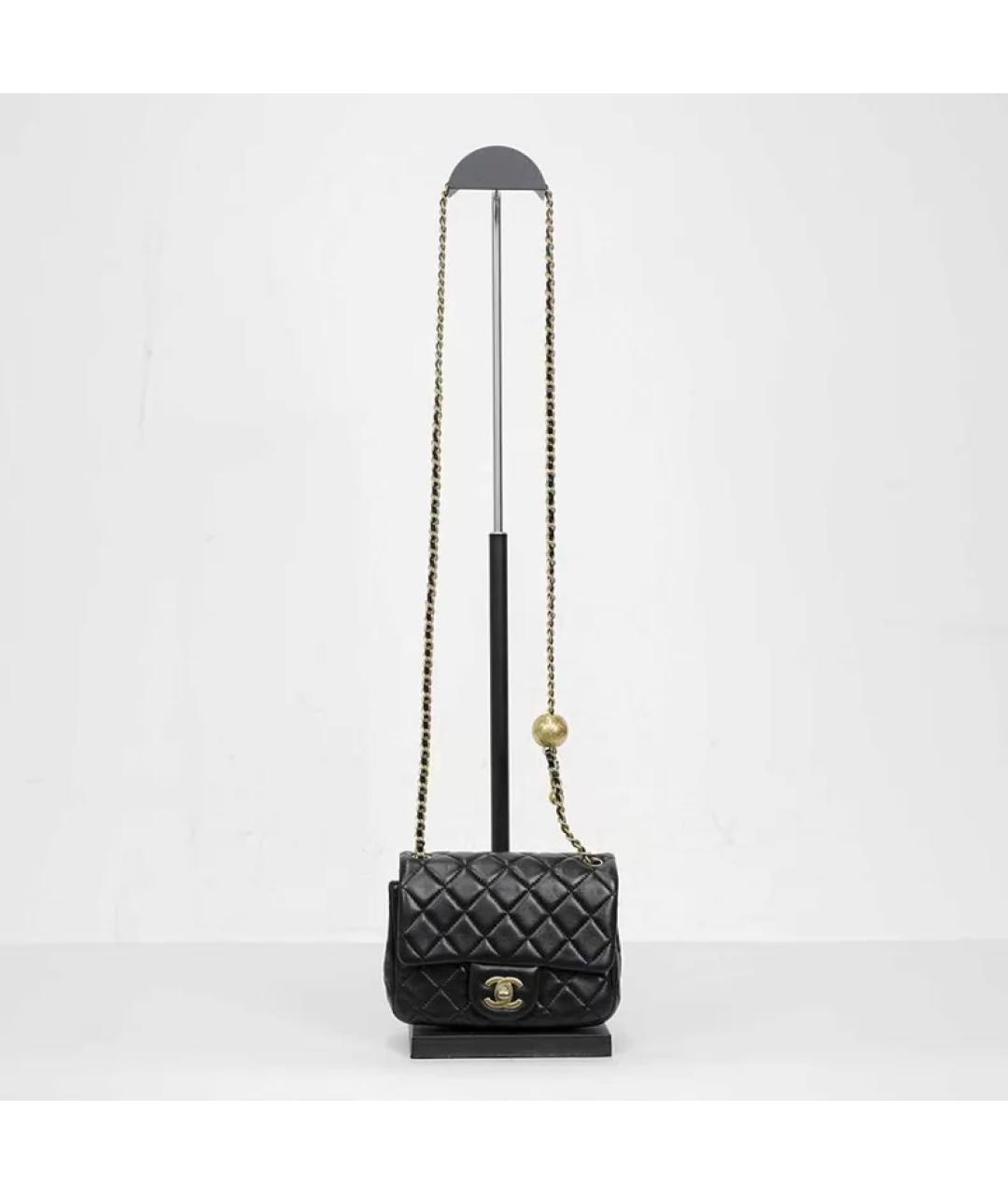 CHANEL Черная кожаная сумка через плечо, фото 4