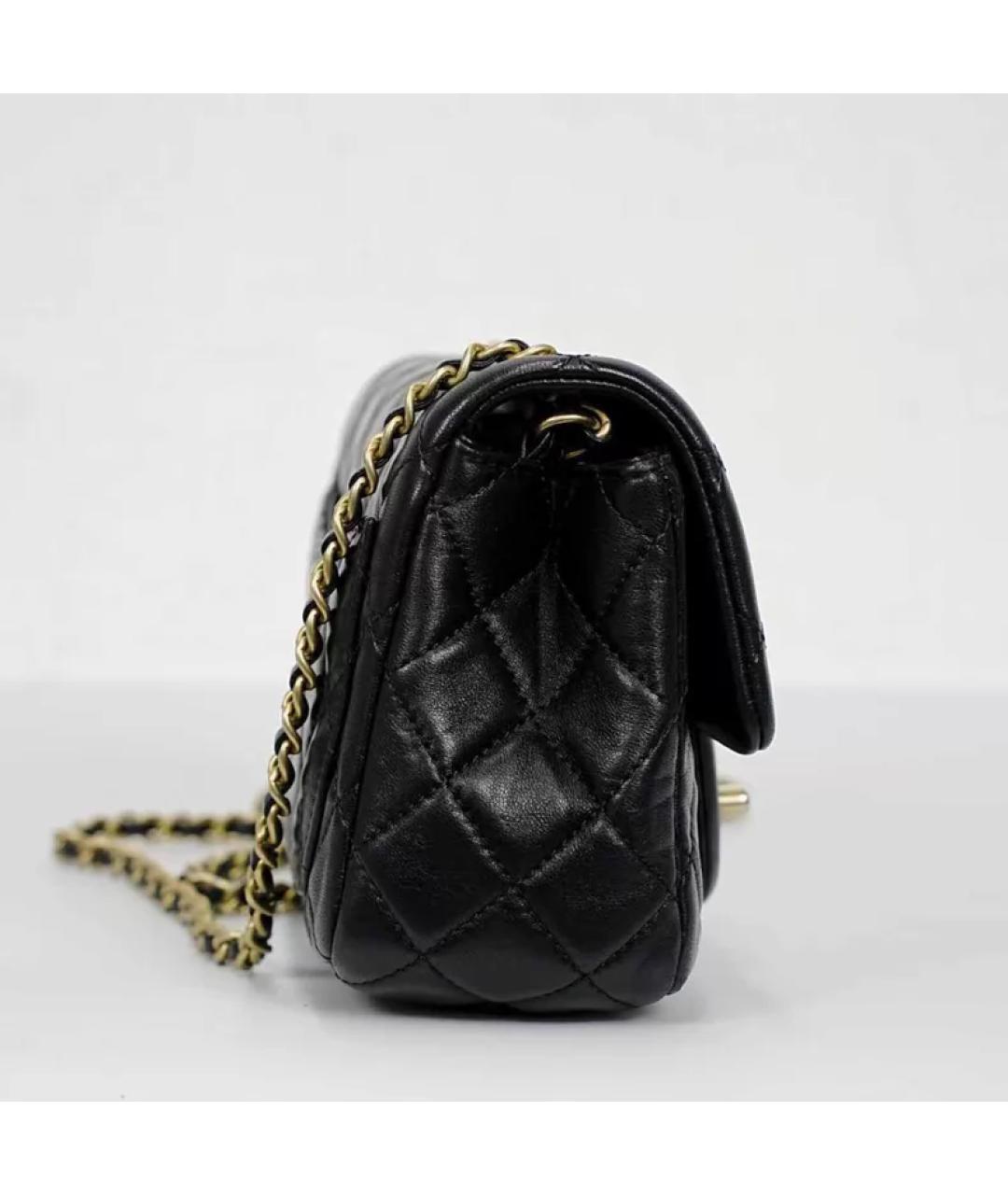 CHANEL Черная кожаная сумка через плечо, фото 5
