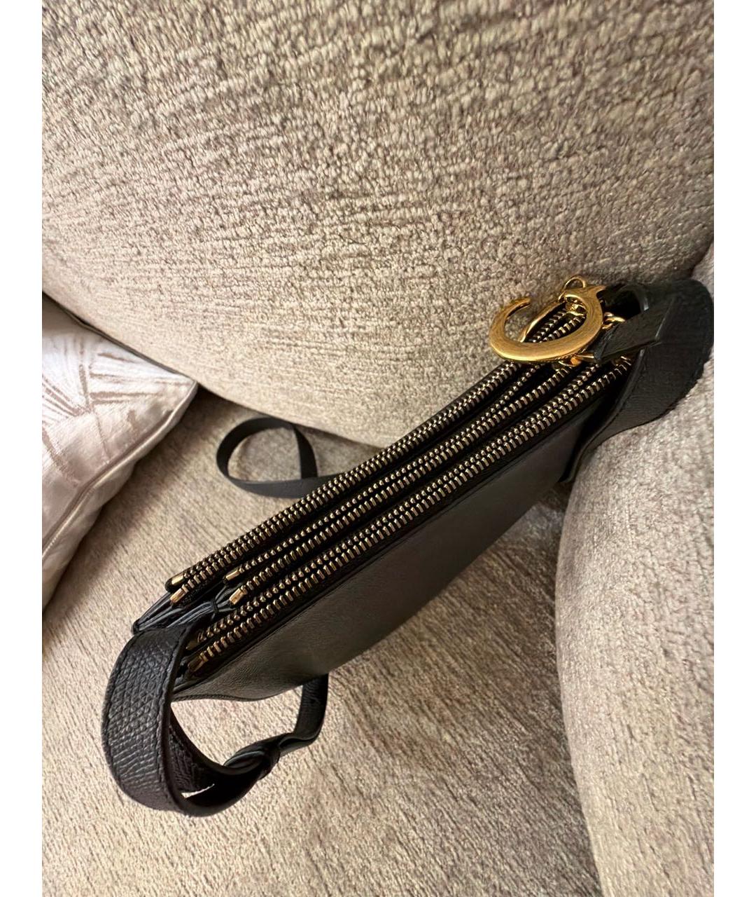 CHRISTIAN DIOR Черная кожаная сумка через плечо, фото 4