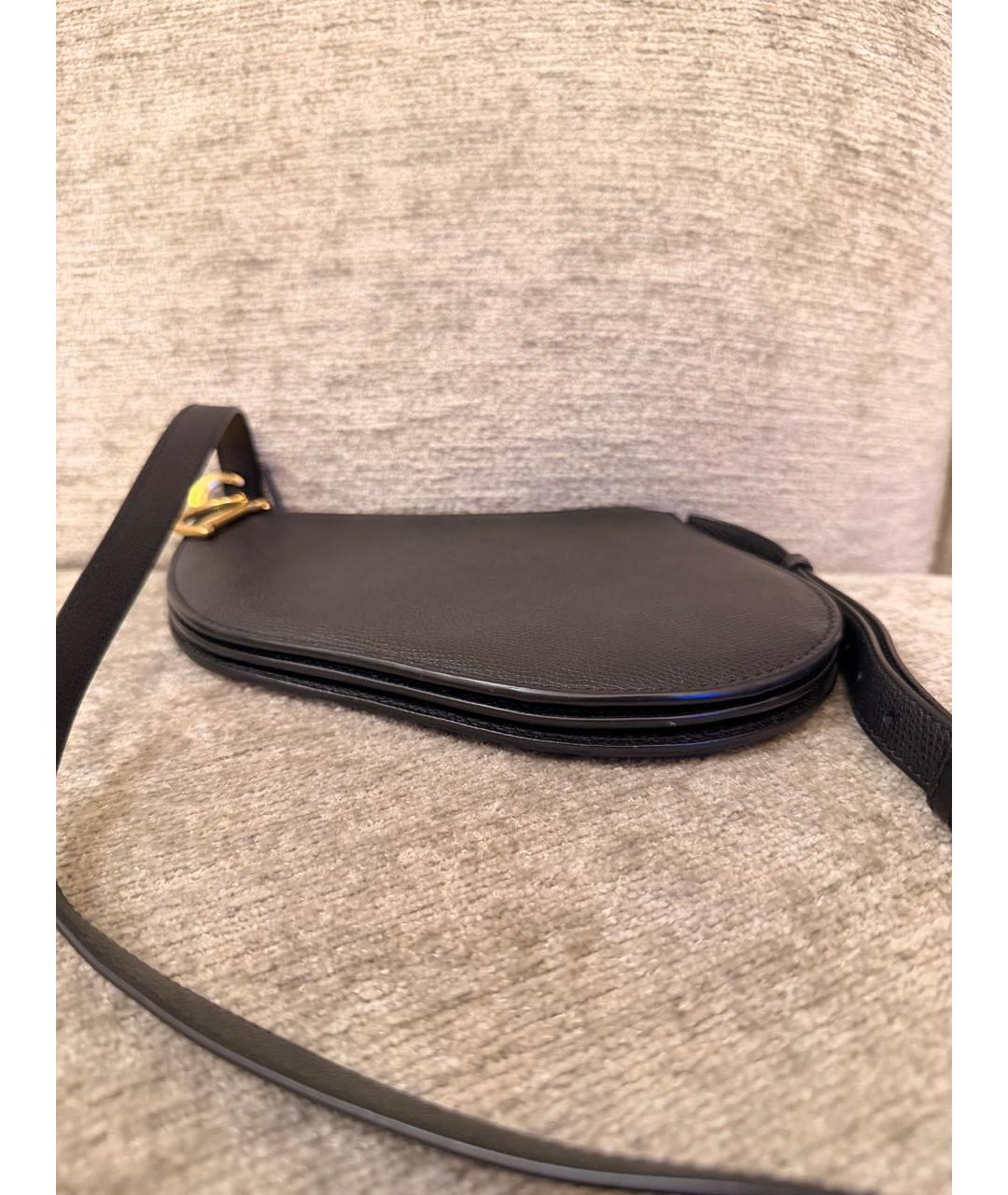 CHRISTIAN DIOR Черная кожаная сумка через плечо, фото 2