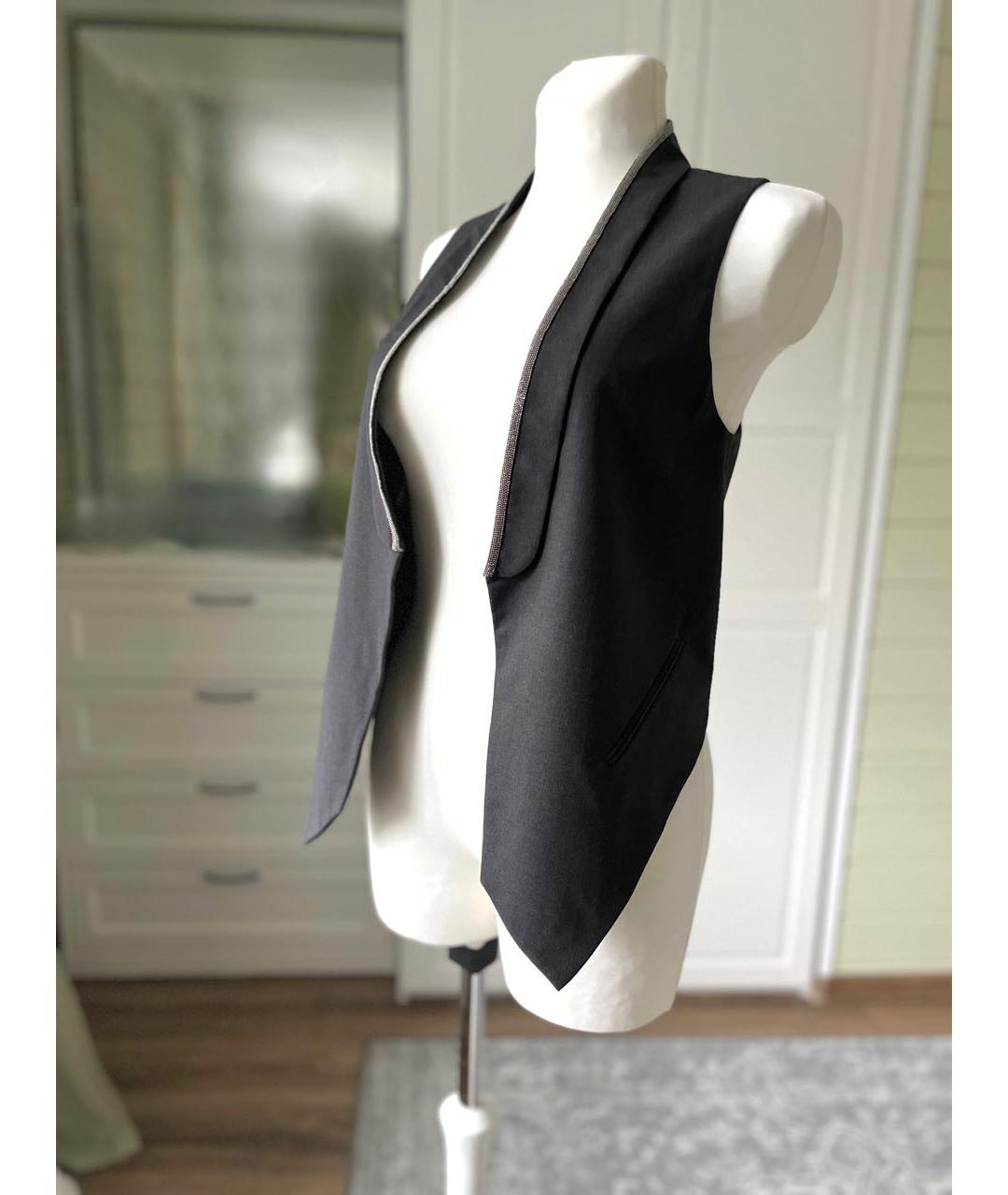 BRUNELLO CUCINELLI Серый шерстяной жилет, фото 3