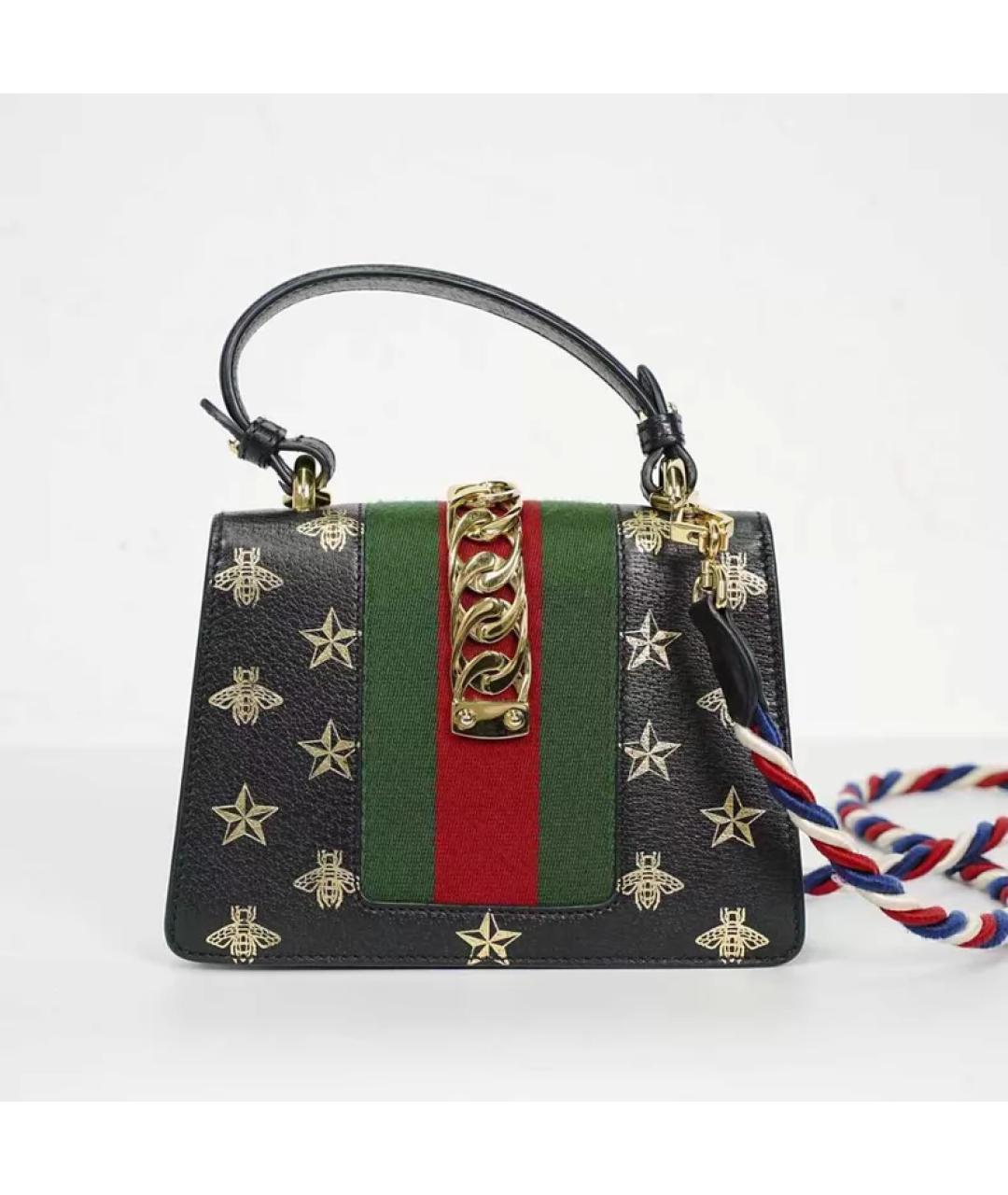 GUCCI Черная кожаная сумка с короткими ручками, фото 2