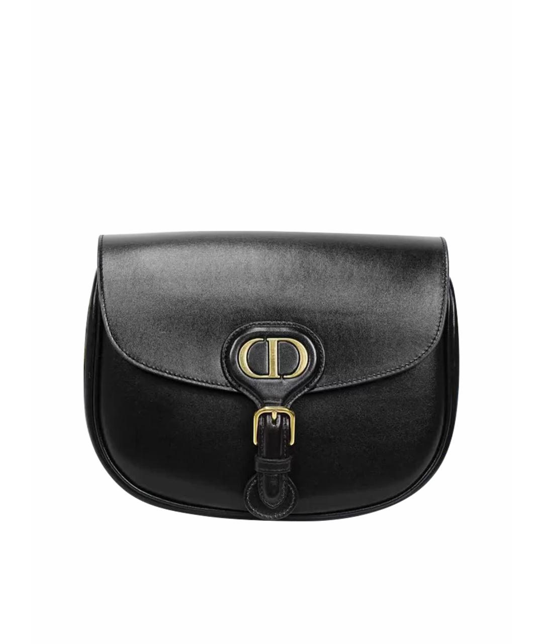 CHRISTIAN DIOR Черная кожаная сумка с короткими ручками, фото 1