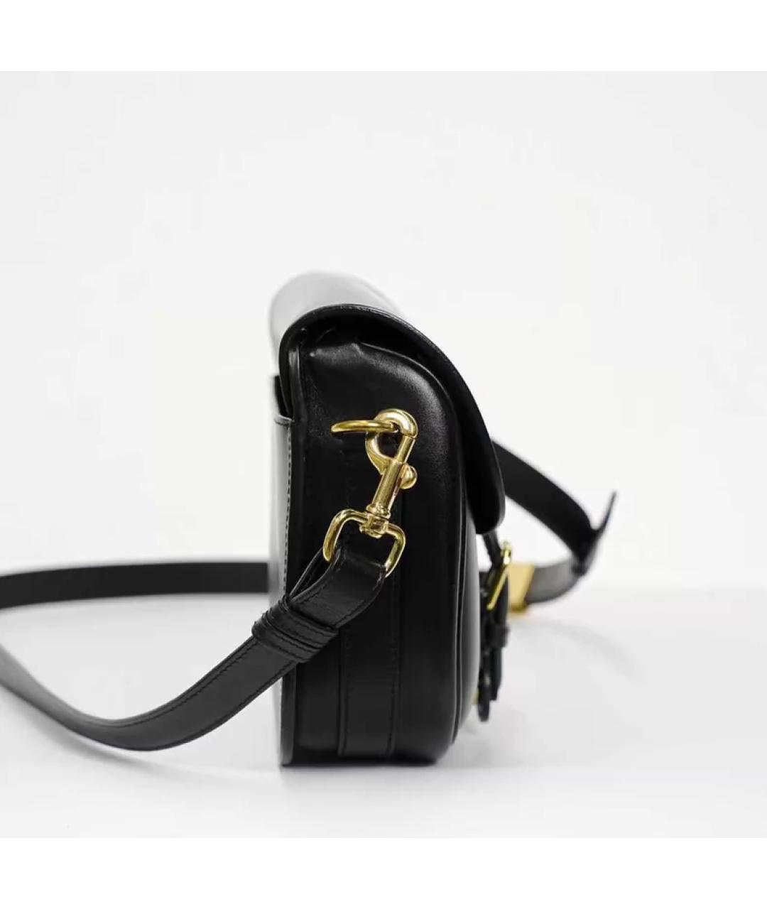 CHRISTIAN DIOR Черная кожаная сумка с короткими ручками, фото 7