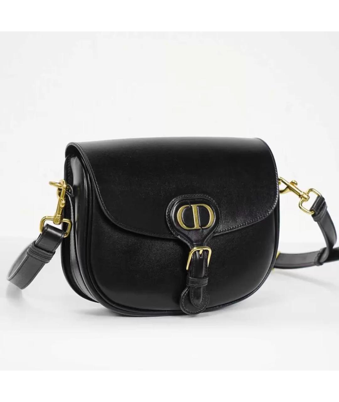 CHRISTIAN DIOR Черная кожаная сумка с короткими ручками, фото 3