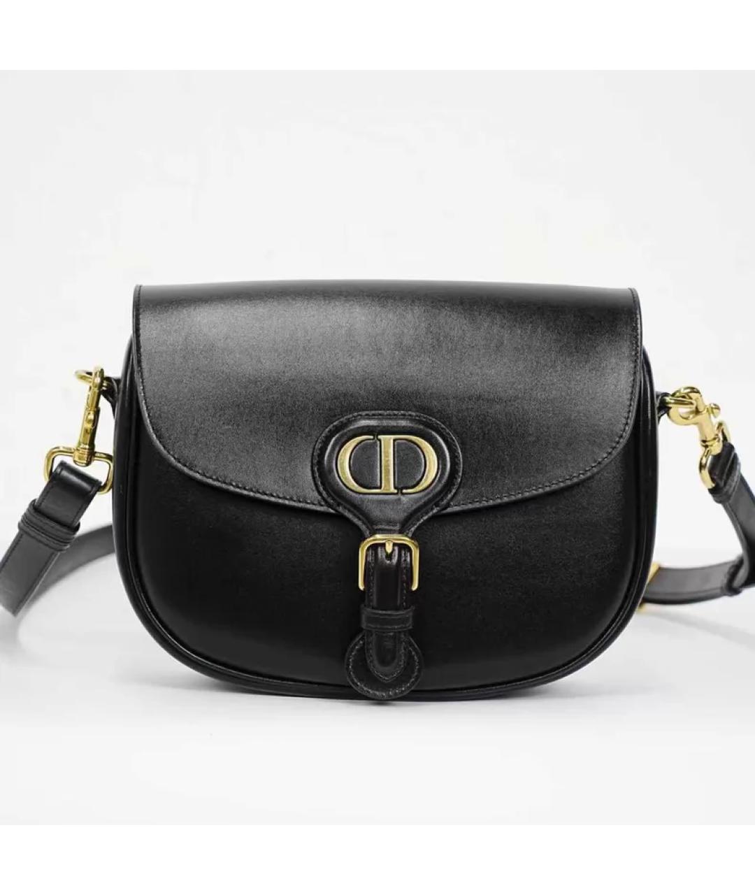 CHRISTIAN DIOR Черная кожаная сумка с короткими ручками, фото 2