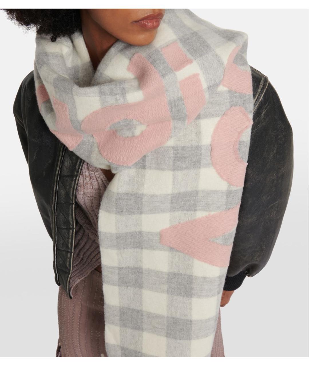 ACNE STUDIOS Серый шерстяной шарф, фото 6