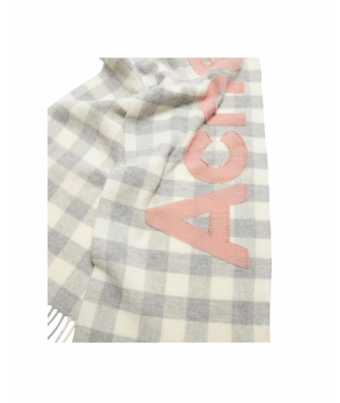 ACNE STUDIOS Серый шерстяной шарф, фото 2