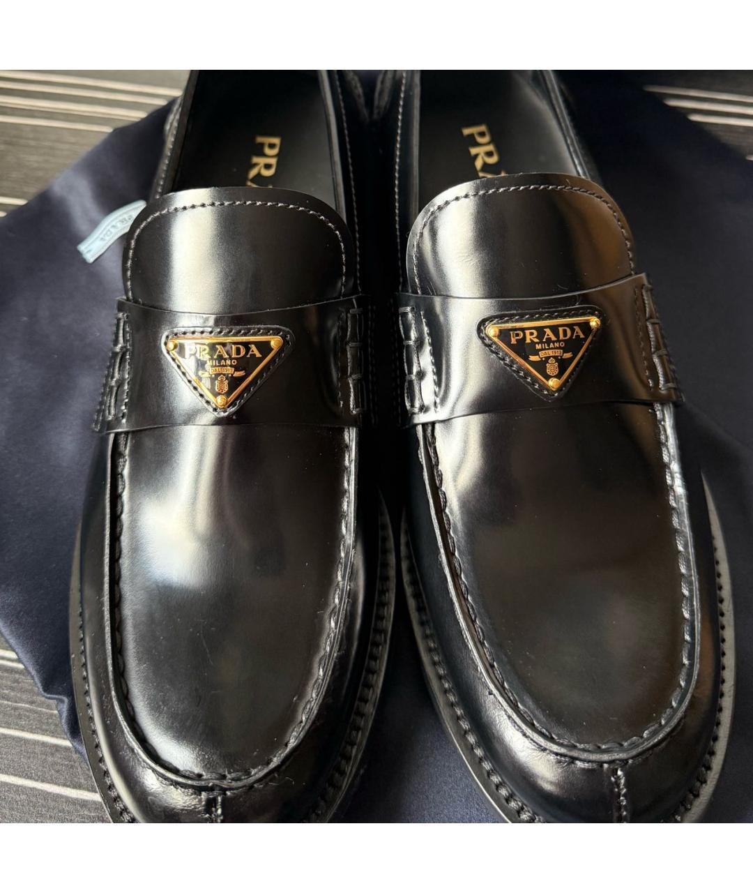 PRADA Черные лоферы из лакированной кожи, фото 7