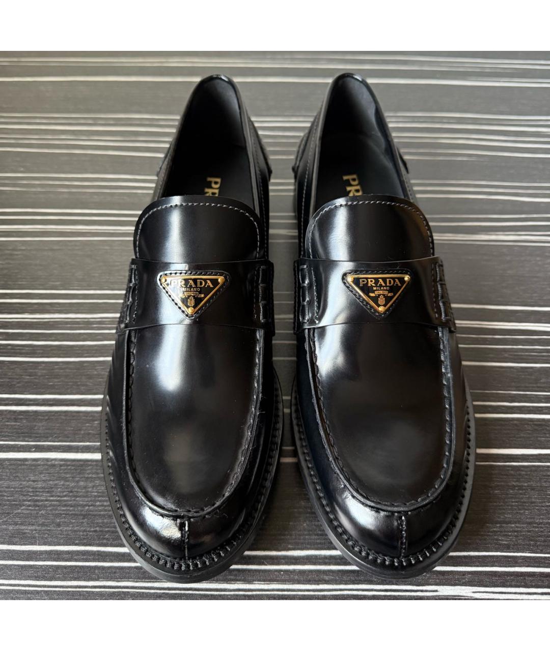 PRADA Черные лоферы из лакированной кожи, фото 3
