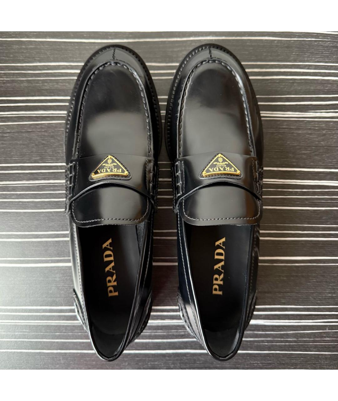 PRADA Черные лоферы из лакированной кожи, фото 4