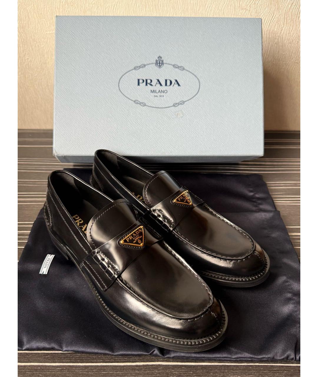 PRADA Черные лоферы из лакированной кожи, фото 6