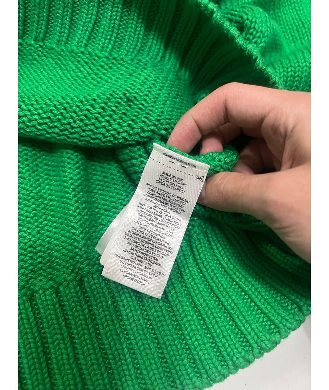 POLO RALPH LAUREN Зеленый хлопковый джемпер / свитер, фото 4