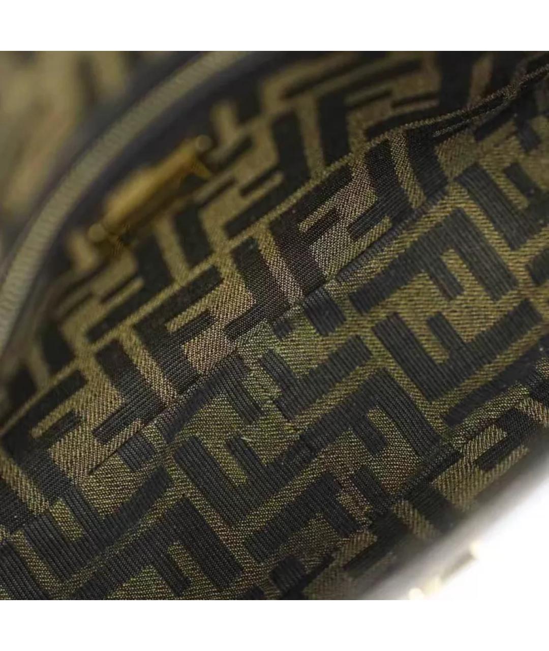 FENDI Коричневая жаккардовая сумка с короткими ручками, фото 8