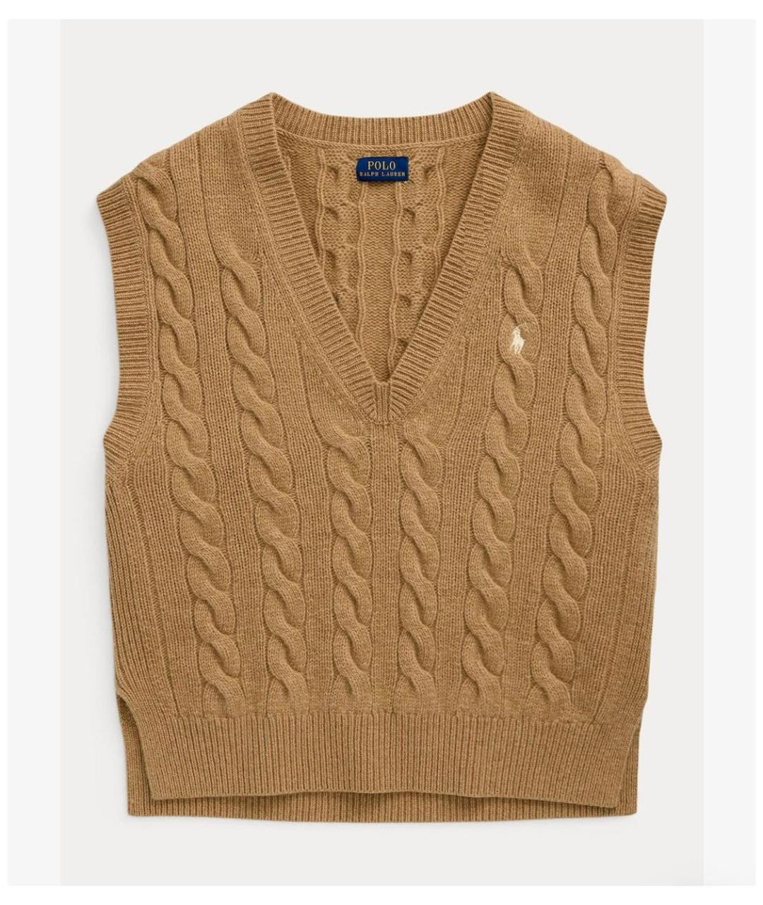 POLO RALPH LAUREN Бежевая шерстяная жилетка, фото 5