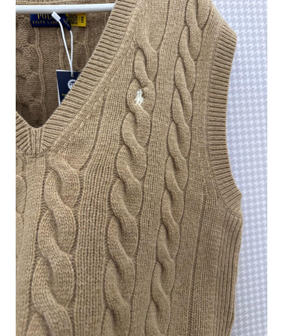 POLO RALPH LAUREN Бежевая шерстяная жилетка, фото 3