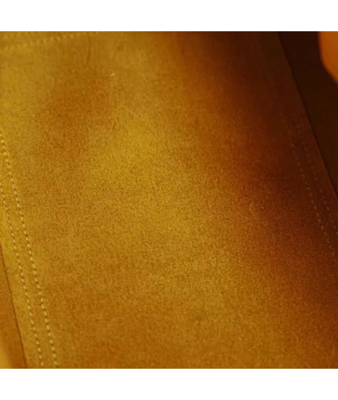 CELINE Желтая кожаная сумка с короткими ручками, фото 8